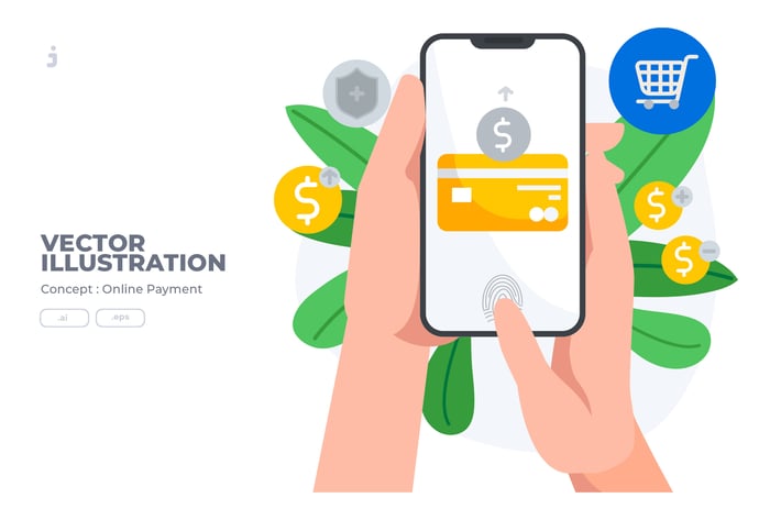 Online Payment - Vector Illustration 