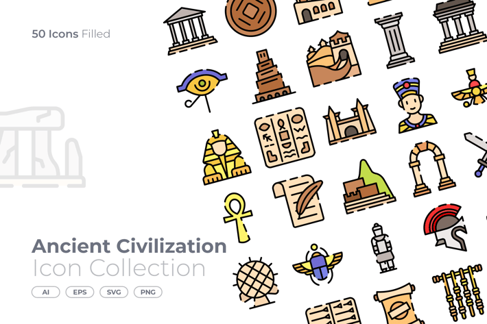 Acient Civilization Filled Icon
