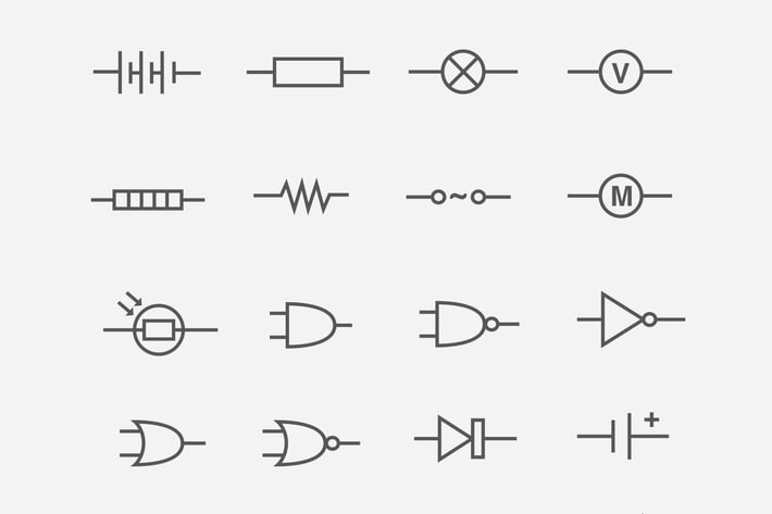 24 Electric Circuit Icons
