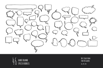 46 Hand Drawn Speech Bubbles
