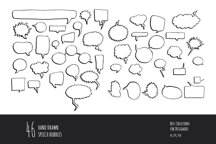 46 Hand Drawn Speech Bubbles