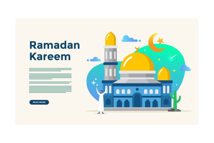 Ramadan Kareem Flat Illustration