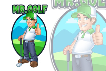 Mr.Golf Mascot Logo Character
