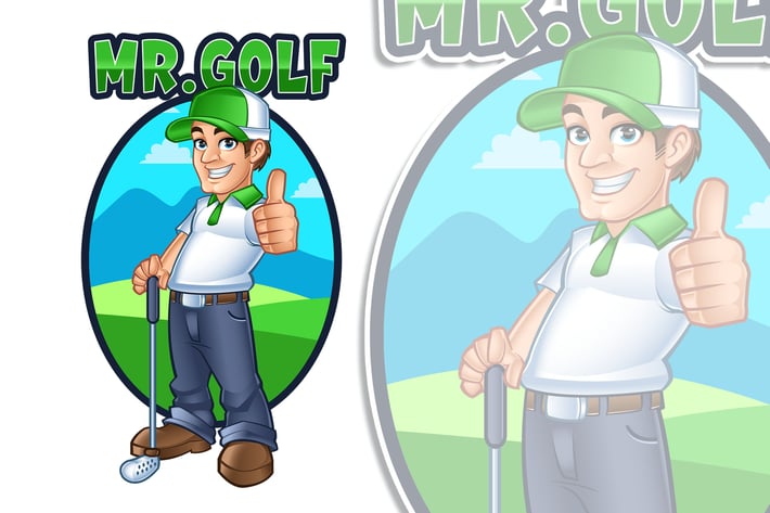 Mr.Golf Mascot Logo Character