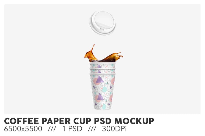 Coffee Paper Cup PSD Mockup