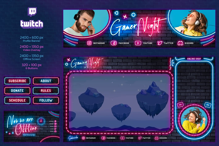 Twitch Neon Gamer