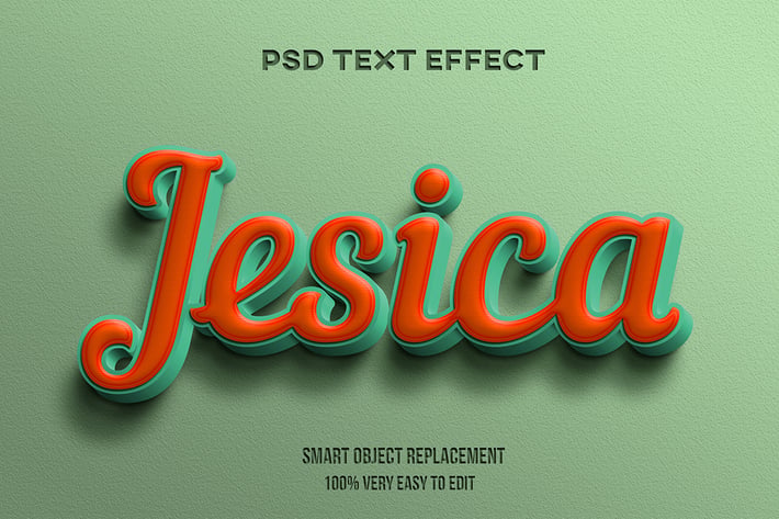 Green orange text effect