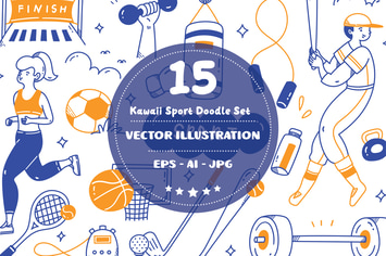 Kawaii Sport Doodle Set