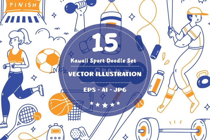 Kawaii Sport Doodle Set