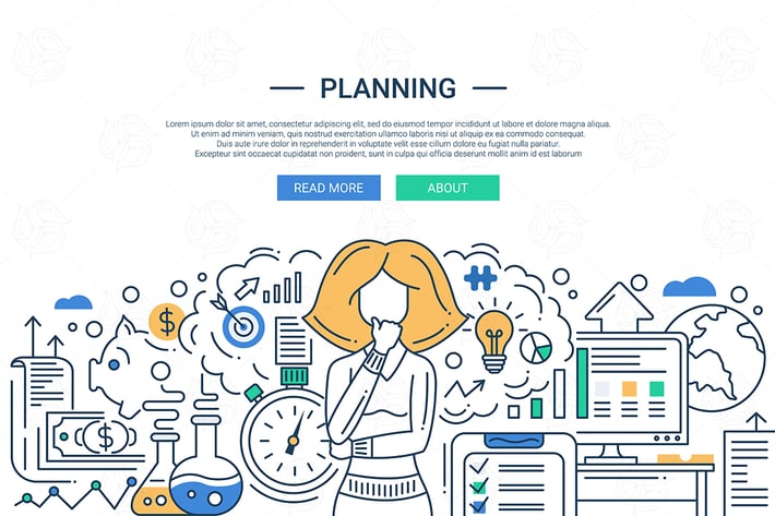 Illustration of modern planning line flat 