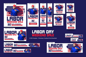 Labor Day Weekend Sale Banners Ad