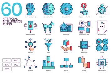 60 Artificial Intelligence Icons 