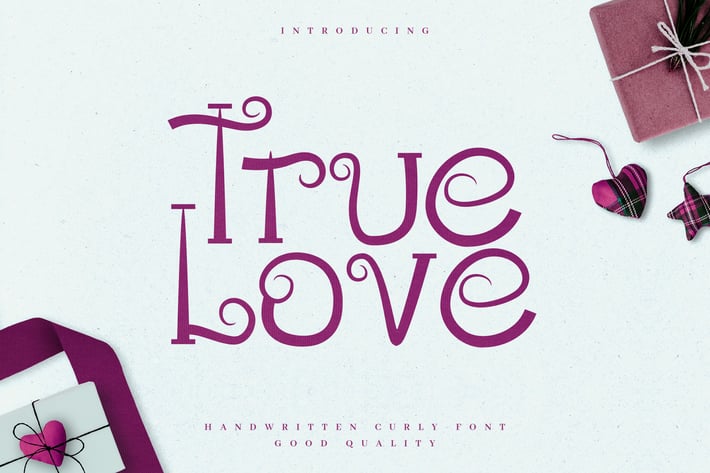 True Love - Curly Valentine Font