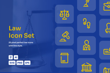 Law Dashed Line Icon Set