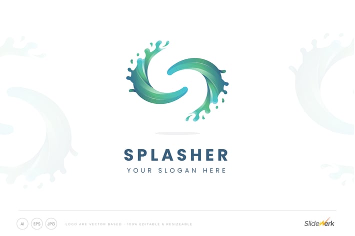 Letter S Colorful Splash Water Logo Template