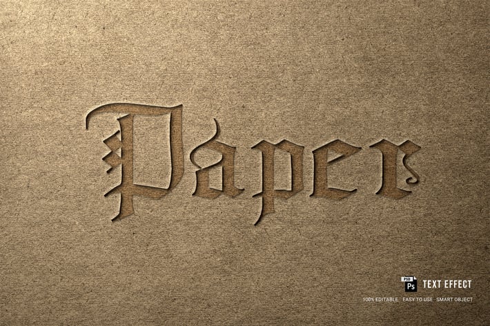 Craft Paper Cutout Text Effect