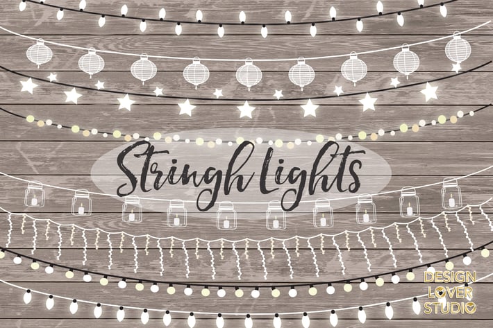 Vector lights clipart, String Lights Clipart