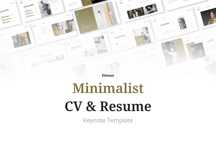 Minimalist CV Resume Keynote Presentation Template