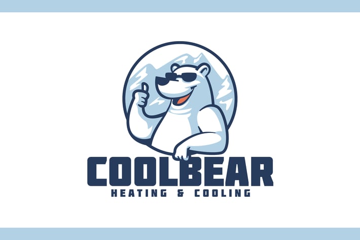 Cartoon Polar Bear Wearing Sunglasses Mascot Logo