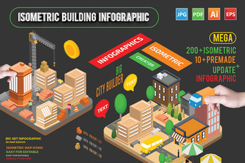Isometric Building Infographic Template