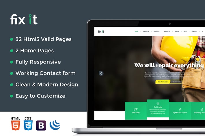 Fixit Construction - Construction HTML Template