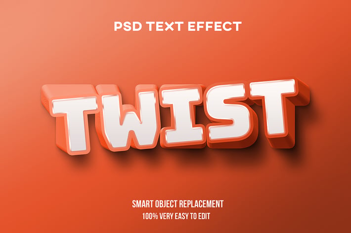 Twist orange text effect