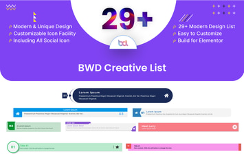 Creative List addon for elementor