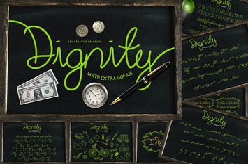 Dignity Monoline Cursive Script Font
