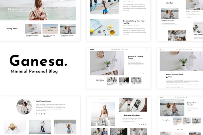  Ganesa - Minimal WordPress Personal Blog Theme 