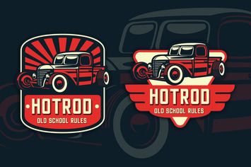 Hotrod Classic Badge Logo Template