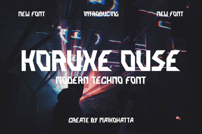 Korukeouse - Modern Techno Font