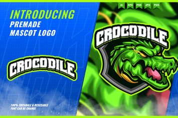 Mad Crocodile - Mascot Esport Logo Template