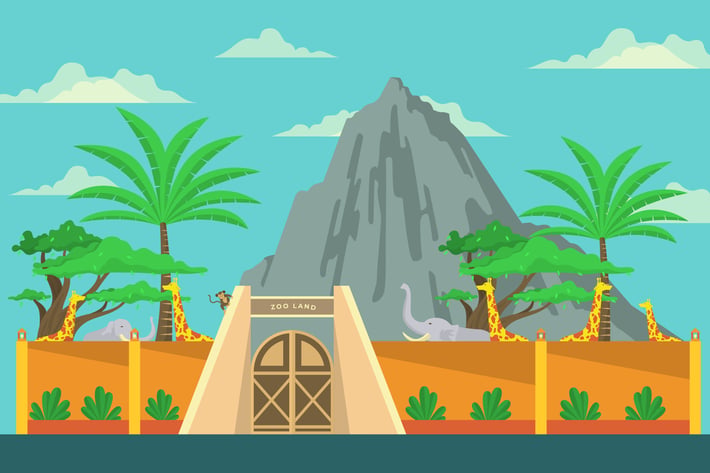 Zoo Land - Landscape & Building Illustration