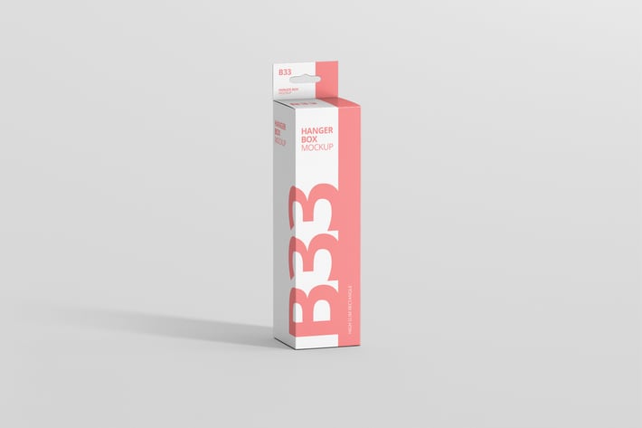 Box Mockup - High Slim Rectangle Size with Hanger
