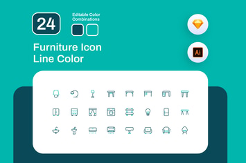 Furniture Icon Line Color 