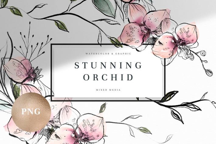 Watercolor Stunning Orchids