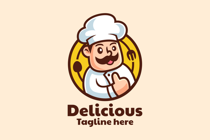 Cartoon Character Chef Logo Design