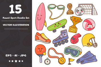 Kawaii Sport Doodle Set