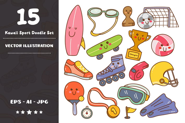 Kawaii Sport Doodle Set