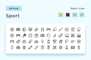Athletics Outline Style Icon Pack