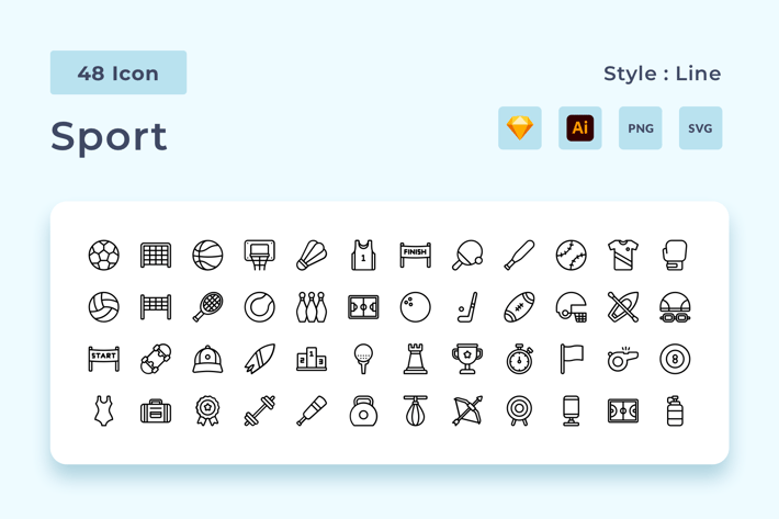 Athletics Outline Style Icon Pack