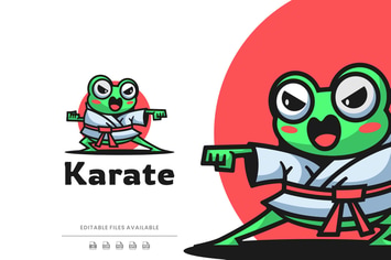 Frog Cartoon Character Logo
