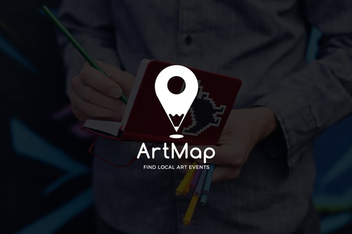 ArtMap : Negative Space Location Pin Logo
