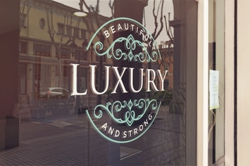 Salon Glass Logo Mockup