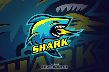 Shark esport logo template