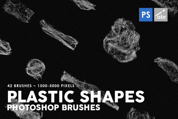 42 Plastic Shapes Photoshop Stamp Brushes