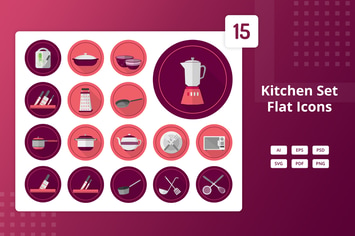 Kitchen Set - Flat Icons