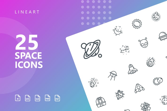 Space Line Icons