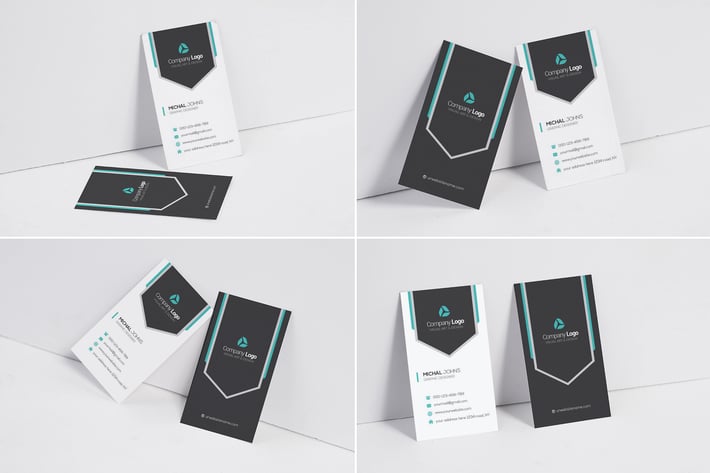 Vertical Business Card Mock Up
