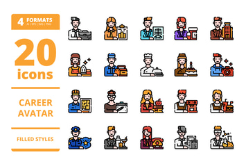 Career avatar Filled icons packs